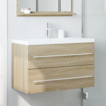 vidaXL Ντουλάπι Νιπτήρα Όψη Παλαιού Ξύλου 80x38,5x48cm Επεξ. Ξύλο 1 τεμ.
