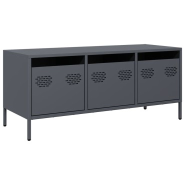 vidaXL Έπιπλο Τηλεόρασης Ανθρακί 101,5x39x43,5cm Ατσάλι Ψυχρής Έλασης