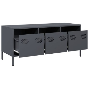 vidaXL Έπιπλο Τηλεόρασης Ανθρακί 101,5x39x43,5cm Ατσάλι Ψυχρής Έλασης