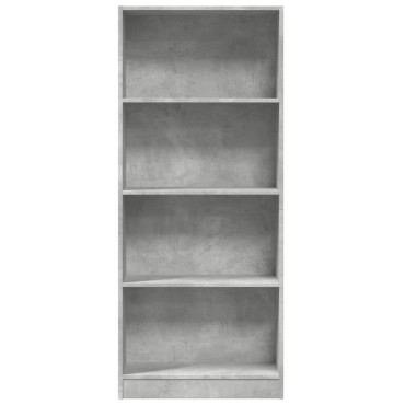 vidaXL Βιβλιοθήκη Γκρι Σκυροδέματος 60x24x143cm Επεξεργ. Ξύλο 1 τεμ.