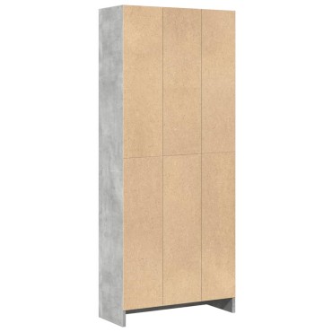 vidaXL Βιβλιοθήκη Γκρι Σκυροδέματος 60x24x143cm Επεξεργ. Ξύλο 1 τεμ.