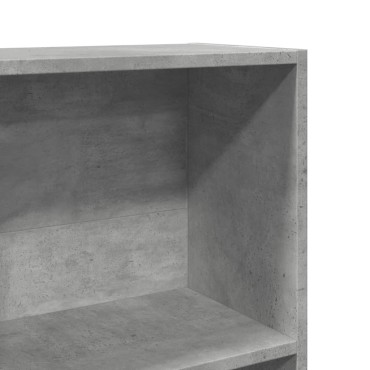 vidaXL Βιβλιοθήκη Γκρι Σκυροδέματος 60x24x143cm Επεξεργ. Ξύλο 1 τεμ.