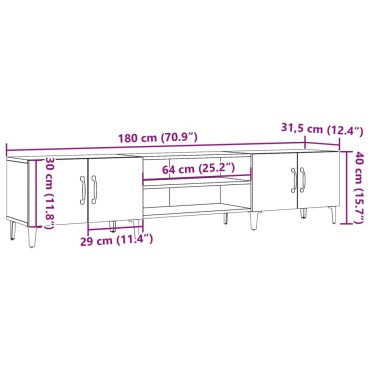 vidaXL Έπιπλο Τηλεόρασης Αρτισιανή Δρυς 180x31,5x40cm Επεξ. Ξύλο