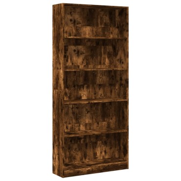 vidaXL Βιβλιοθήκη Καπνιστή Δρυς 80x24x176cm από Επεξεργασμένο Ξύλο 1 τεμ.