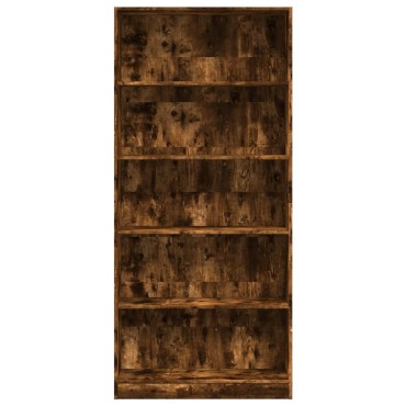 vidaXL Βιβλιοθήκη Καπνιστή Δρυς 80x24x176cm από Επεξεργασμένο Ξύλο 1 τεμ.