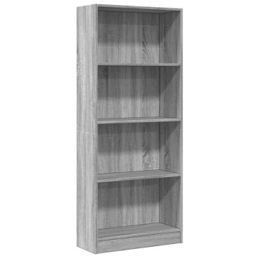 vidaXL Βιβλιοθήκη Γκρι Sonoma 60x24x143cm από Επεξεργ. Ξύλο 1 τεμ.