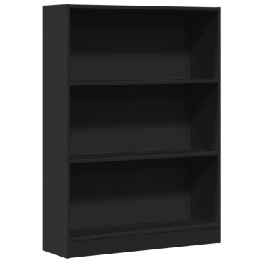 vidaXL Βιβλιοθήκη Μαύρο 80x24x109cm από Επεξεργασμένο Ξύλο 1 τεμ.