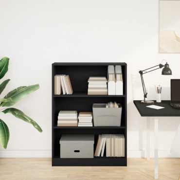vidaXL Βιβλιοθήκη Μαύρο 80x24x109cm από Επεξεργασμένο Ξύλο 1 τεμ.