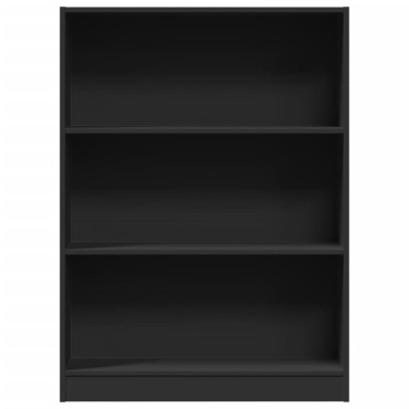 vidaXL Βιβλιοθήκη Μαύρο 80x24x109cm από Επεξεργασμένο Ξύλο 1 τεμ.