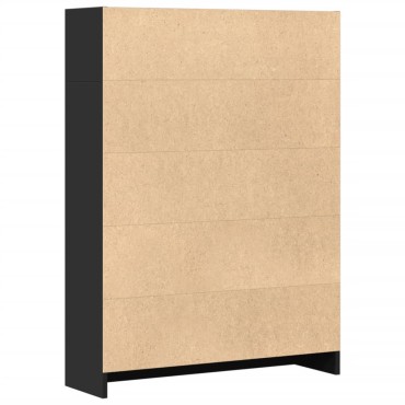 vidaXL Βιβλιοθήκη Μαύρο 80x24x109cm από Επεξεργασμένο Ξύλο 1 τεμ.