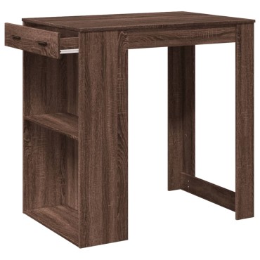 vidaXL Τραπέζι Μπαρ Καφέ Δρυς 102x70x103,5cm Επεξεργ. Ξύλο 1 τεμ.