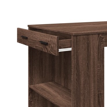vidaXL Τραπέζι Μπαρ Καφέ Δρυς 102x70x103,5cm Επεξεργ. Ξύλο 1 τεμ.