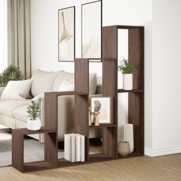 vidaXL Βιβλιοθήκη/Διαχωριστικό Χώρου 4 Επ. 143,5x29x143,5cm Επ. Ξύλο 1 τεμ.