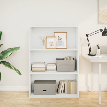 vidaXL Βιβλιοθήκη Λευκή 80x30x114cm από Επεξεργασμένο Ξύλο 1 τεμ.