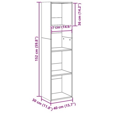 vidaXL Βιβλιοθήκη Γκρι Sonoma 40x30x152cm από Επεξεργ. Ξύλο 1 τεμ.