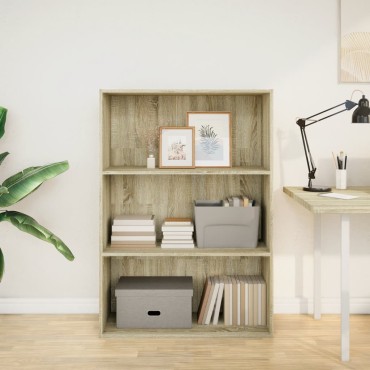 vidaXL Βιβλιοθήκη Sonoma Δρυς 80x30x114cm από Επεξεργασμένο Ξύλο 1 τεμ.