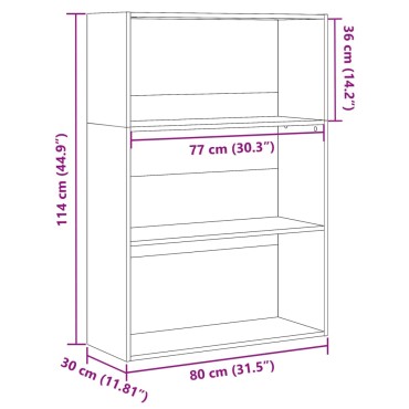 vidaXL Βιβλιοθήκη Sonoma Δρυς 80x30x114cm από Επεξεργασμένο Ξύλο 1 τεμ.