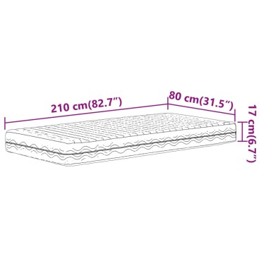 vidaXL Στρώμα Αφρού Σκληρότητα H2 H3 Λευκό 80x210cm 1 τεμ. - Μονό