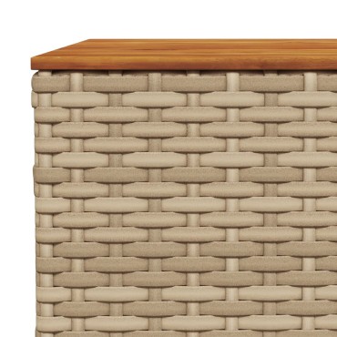 vidaXL Τραπέζι Κήπου Μπεζ 55x55x36cm Συνθετικό Ρατάν/Ξύλο Ακακίας 1 τεμ.