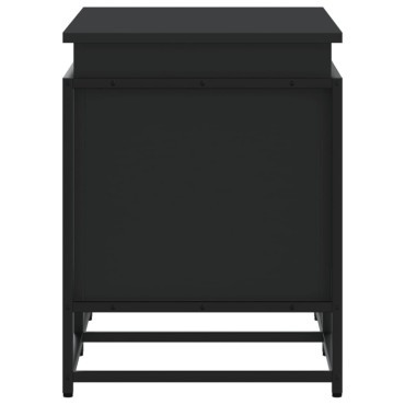 vidaXL Κουτί Αποθήκευσης με Καπάκι Μαύρο 80x40x51,5 εκ. Επεξ. Ξύλο