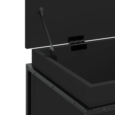 vidaXL Κουτί Αποθήκευσης με Καπάκι Μαύρο 80x40x51,5 εκ. Επεξ. Ξύλο