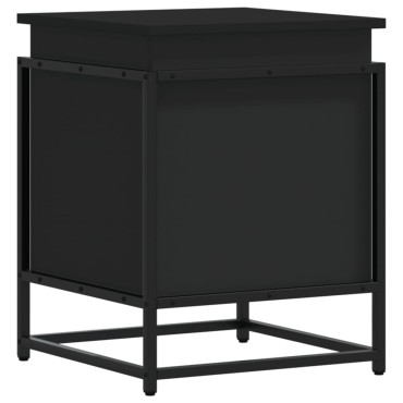 vidaXL Κουτί Αποθήκευσης με Καπάκι Μαύρο 40x40x51,5 εκ. Επεξ. Ξύλο