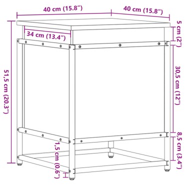 vidaXL Κουτί Αποθήκευσης με Καπάκι Μαύρο 40x40x51,5 εκ. Επεξ. Ξύλο