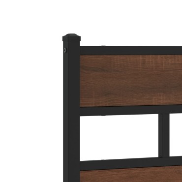 vidaXL Κεφαλάρι Καφέ Δρυς Ατσάλι/Επεξεργασμένο Ξύλο 166x91,5cm 1 τεμ.