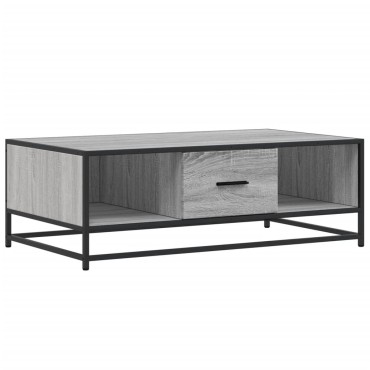 vidaXL Τραπεζάκι Σαλονιού Γκρι Sonoma 100x57x35cm Επεξ Ξύλο + Μέταλλο 1 τεμ.
