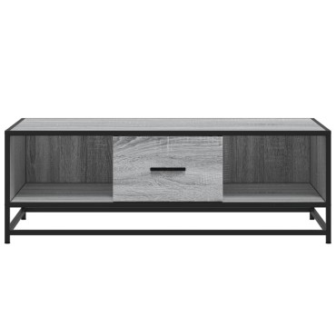 vidaXL Τραπεζάκι Σαλονιού Γκρι Sonoma 100x57x35cm Επεξ Ξύλο + Μέταλλο 1 τεμ.