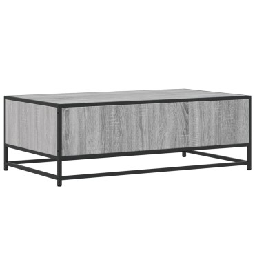 vidaXL Τραπεζάκι Σαλονιού Γκρι Sonoma 100x57x35cm Επεξ Ξύλο + Μέταλλο 1 τεμ.
