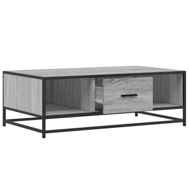 vidaXL Τραπεζάκι Σαλονιού Γκρι Sonoma 100x57x35cm Επεξ Ξύλο + Μέταλλο 1 τεμ.