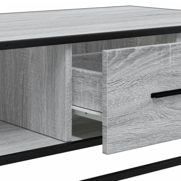 vidaXL Τραπεζάκι Σαλονιού Γκρι Sonoma 100x57x35cm Επεξ Ξύλο + Μέταλλο 1 τεμ.