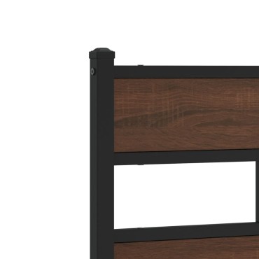 vidaXL Κεφαλάρι Καφέ Δρυς Ατσάλι/Επεξεργασμένο Ξύλο 198x91,5cm 1 τεμ.
