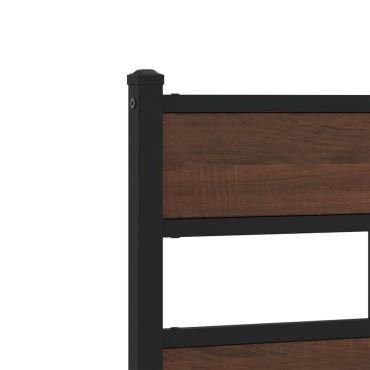 vidaXL Κεφαλάρι Καφέ Δρυς Ατσάλι/Επεξεργασμένο Ξύλο 112x91,5cm 1 τεμ.