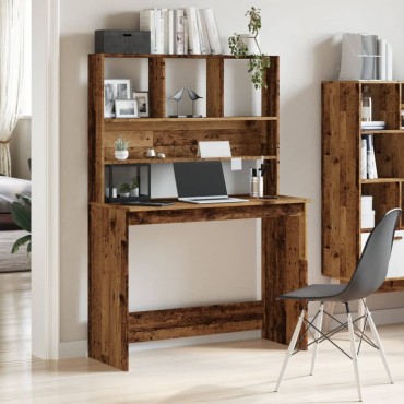 vidaXL Γραφείο με Ράφια Όψη Παλαιού Ξύλου 102x45x148cm Επεξ. Ξύλο 1 τεμ.