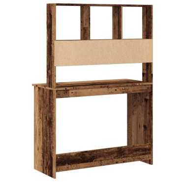vidaXL Γραφείο με Ράφια Όψη Παλαιού Ξύλου 102x45x148cm Επεξ. Ξύλο 1 τεμ.