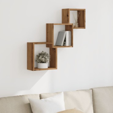 vidaXL Ράφια Τοίχου Κύβοι Αρτισιανή Δρυς 68x15x68cm Επεξεργασμένο Ξύλο 1 τεμ.