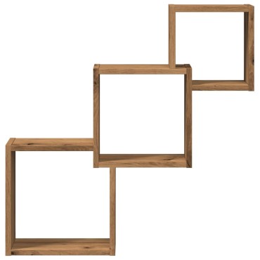 vidaXL Ράφια Τοίχου Κύβοι Αρτισιανή Δρυς 68x15x68cm Επεξεργασμένο Ξύλο 1 τεμ.