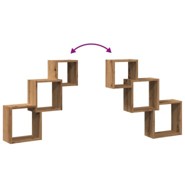 vidaXL Ράφια Τοίχου Κύβοι Αρτισιανή Δρυς 68x15x68cm Επεξεργασμένο Ξύλο 1 τεμ.