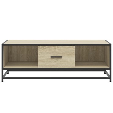 vidaXL Τραπεζάκι Σαλονιού Sonoma Δρυς 100x57x35cm Επεξ. Ξύλο + Μέταλλο 1 τεμ.