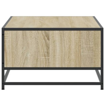 vidaXL Τραπεζάκι Σαλονιού Sonoma Δρυς 100x57x35cm Επεξ. Ξύλο + Μέταλλο 1 τεμ.