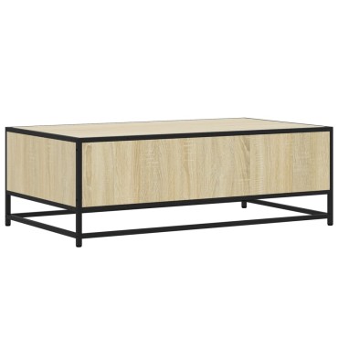 vidaXL Τραπεζάκι Σαλονιού Sonoma Δρυς 100x57x35cm Επεξ. Ξύλο + Μέταλλο 1 τεμ.