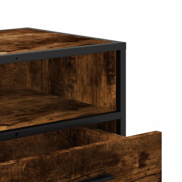 vidaXL Έπιπλο Τηλεόρασης Καπνιστή Δρυς 80x34,5x40cm Επεξ. Ξύλο/Μέταλλο