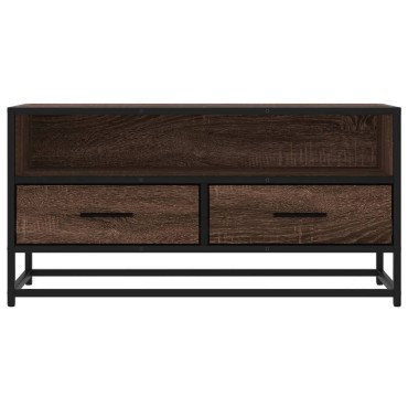 vidaXL Έπιπλο Τηλεόρασης Καφέ Δρυς 80x34,5x40cm Επεξ. Ξύλο/Μέταλλο