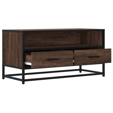 vidaXL Έπιπλο Τηλεόρασης Καφέ Δρυς 80x34,5x40cm Επεξ. Ξύλο/Μέταλλο