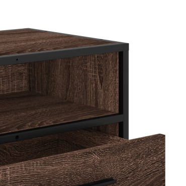 vidaXL Έπιπλο Τηλεόρασης Καφέ Δρυς 80x34,5x40cm Επεξ. Ξύλο/Μέταλλο