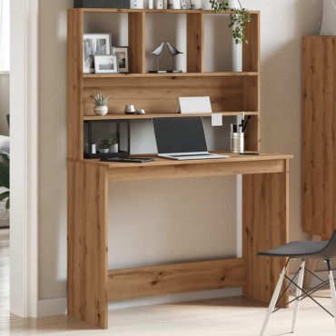 vidaXL Γραφείο με Ράφια Αρτισιανή Δρυς 102x45x148cm Επεξεργασμένο Ξύλο 1 τεμ.