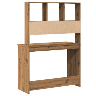 vidaXL Γραφείο με Ράφια Αρτισιανή Δρυς 102x45x148cm Επεξεργασμένο Ξύλο 1 τεμ.