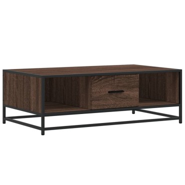 vidaXL Τραπεζάκι Σαλονιού Καφέ Δρυς 100x57x35cm Επεξ. Ξύλο/Μέταλλο 1 τεμ.